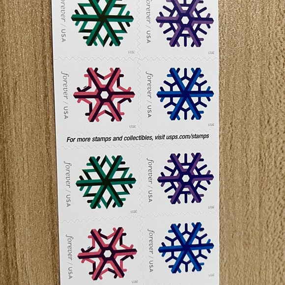 Unused geometric snowflake stamps (50 sheets 1000 pieces) - Picture 3 of 3